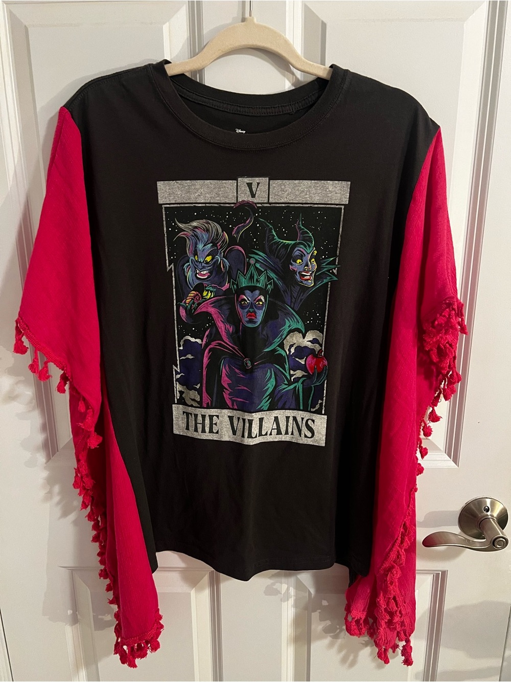 Up cycled Black & Pink 'The Villains' Graphic Top